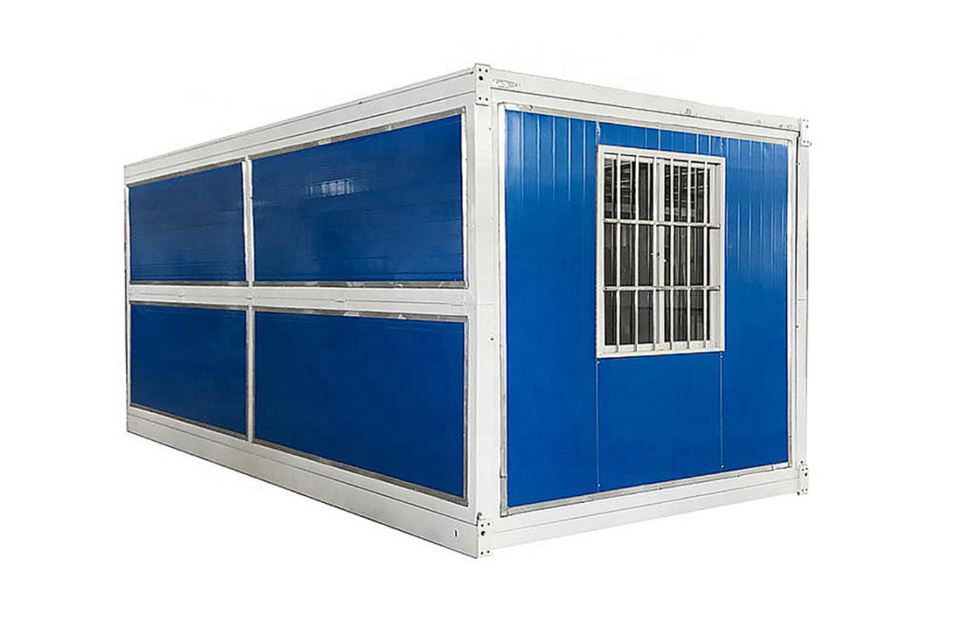 Folding Container House expanded with side panels